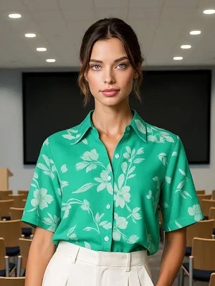 All About You Women's Relaxed Floral Printed Casual Shirt